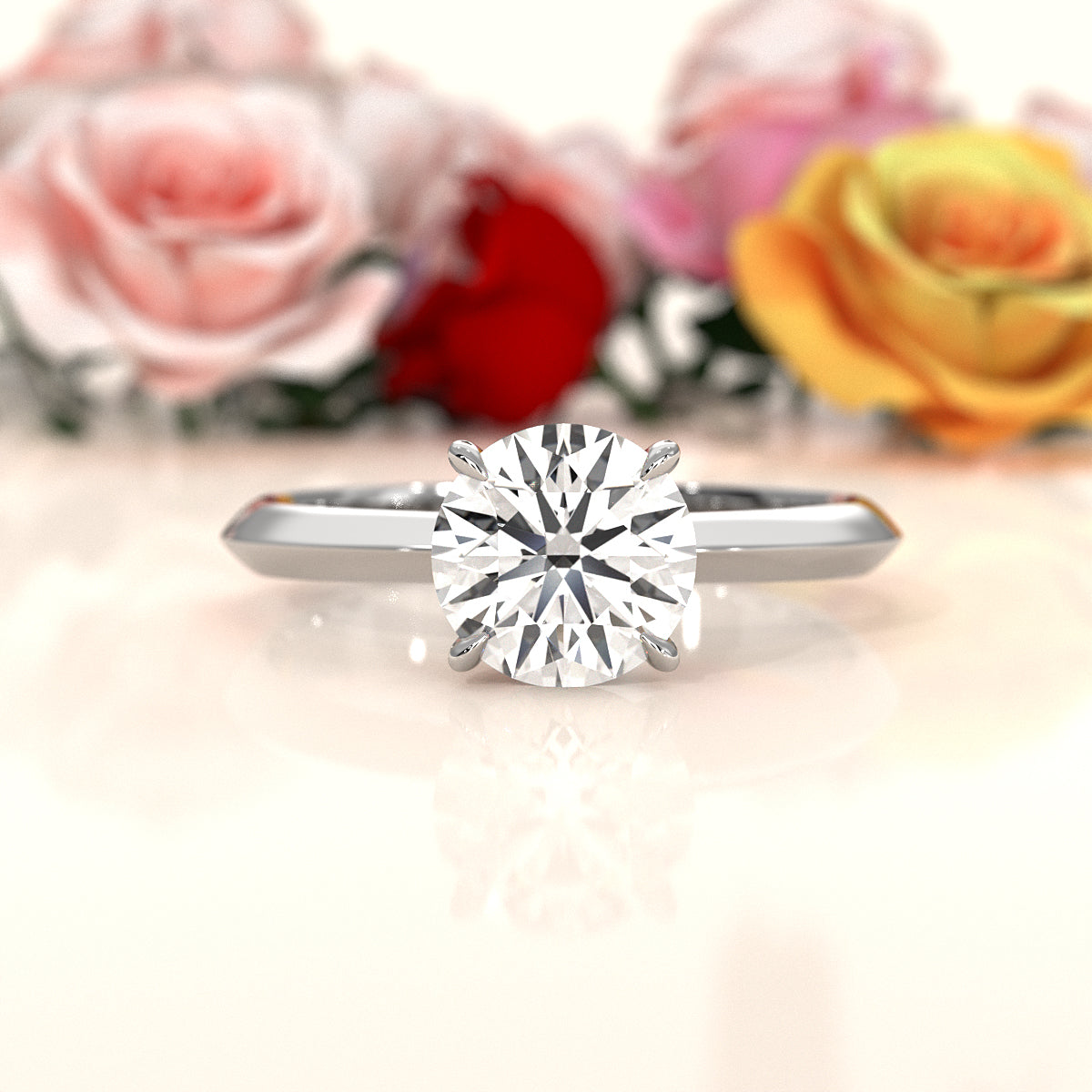3g 2.2mm Claw Prong Solitaire Style Lab Grown Diamond Engagement Ring IGI Certified 1.00 Ctw.