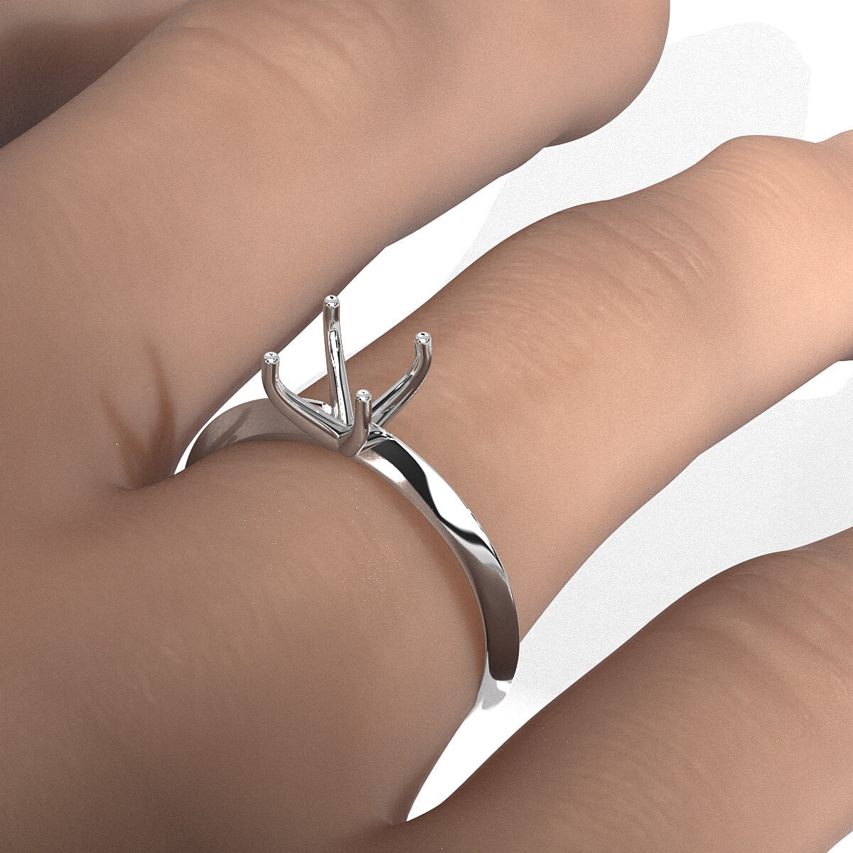 4g Knife Edge Solitaire Engagement Ring Setting Semi Mount 2.5mm