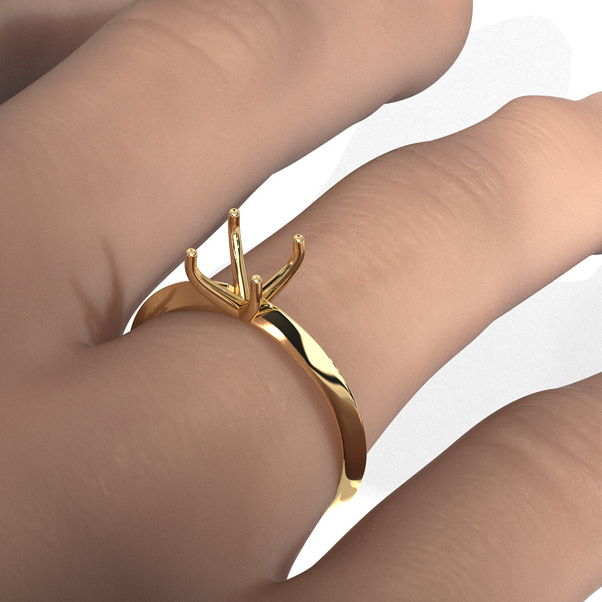 4g Knife Edge Solitaire Engagement Ring Setting Semi Mount 2.5mm