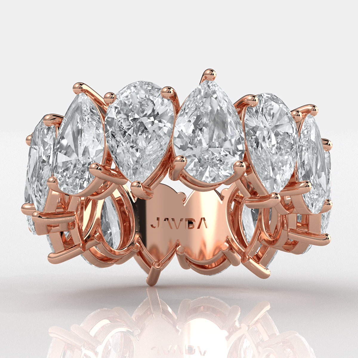 Teardrop Style Pear Lab Grown Diamond Women's Eternity Wedding Band 10.52 Ctw.