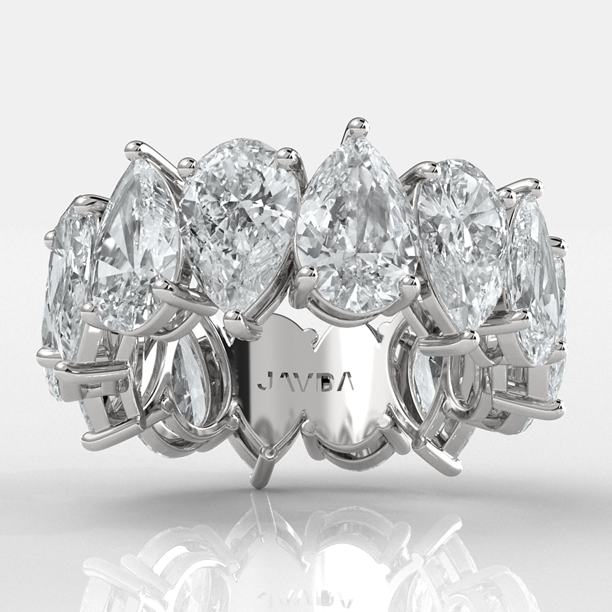 Teardrop Style Pear Lab Grown Diamond Women's Eternity Wedding Band 10.52 Ctw.