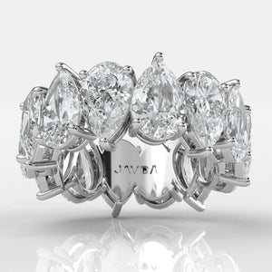 Teardrop Style Pear Lab Grown Diamond Women's Eternity Wedding Band 10.52 Ctw.