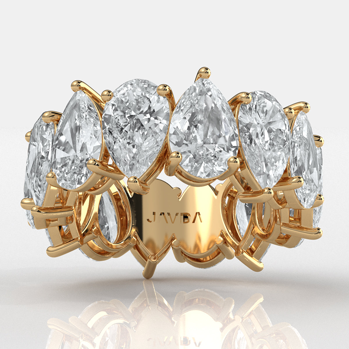 Teardrop Style Pear Lab Grown Diamond Women's Eternity Wedding Band 10.52 Ctw.