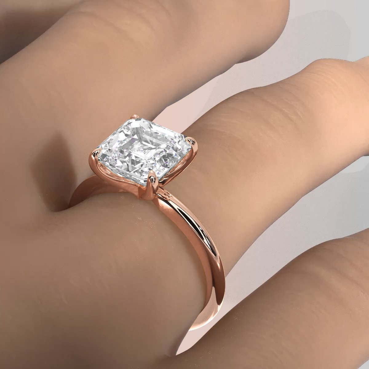 4g Knife Edge Solitaire Lab Grown Diamond Engagement Ring 2.5mm IGI Certified 3.00 Ctw.