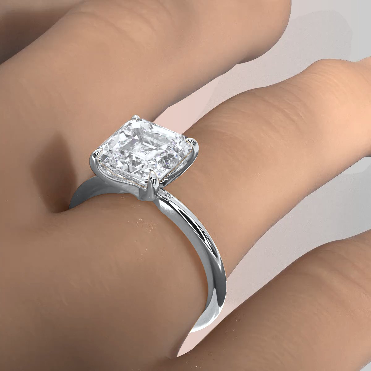 4g Knife Edge Solitaire Lab Grown Diamond Engagement Ring 2.5mm IGI Certified 3.00 Ctw.