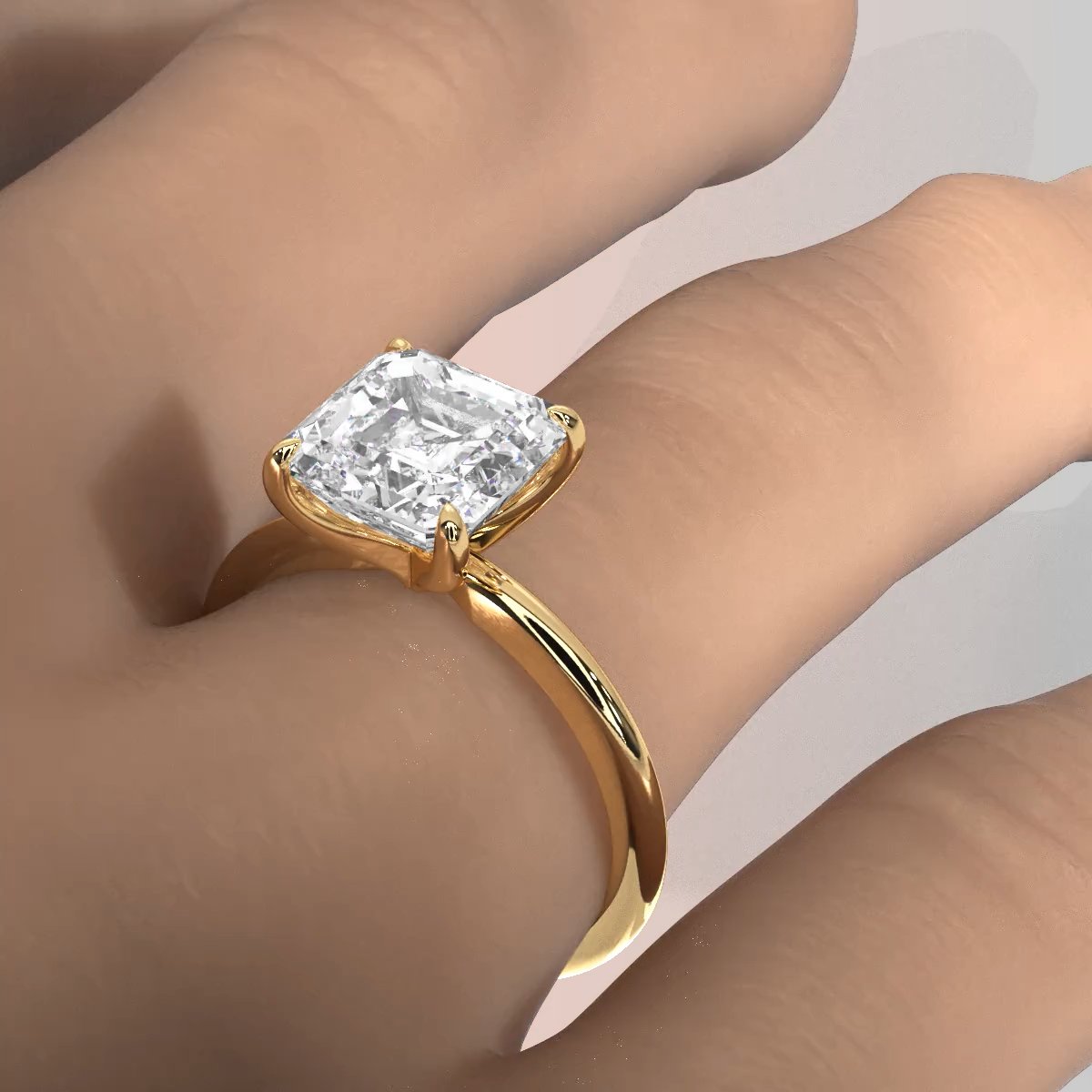 4g Knife Edge Solitaire Lab Grown Diamond Engagement Ring 2.5mm IGI Certified 3.00 Ctw.