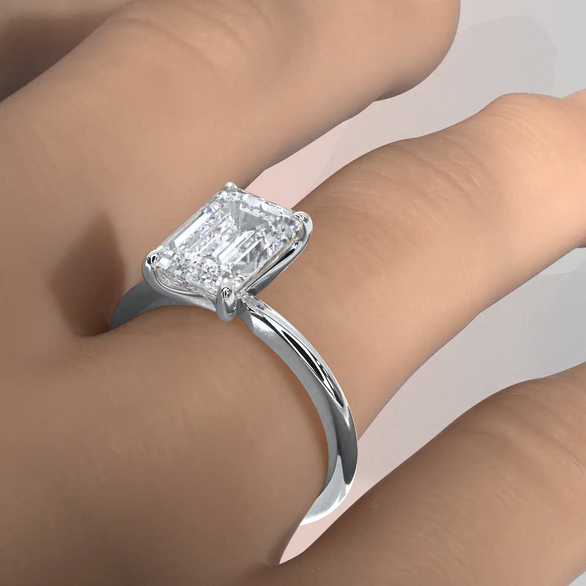 4g Knife Edge Solitaire Lab Grown Diamond Engagement Ring 2.5mm IGI Certified 3.00 Ctw.