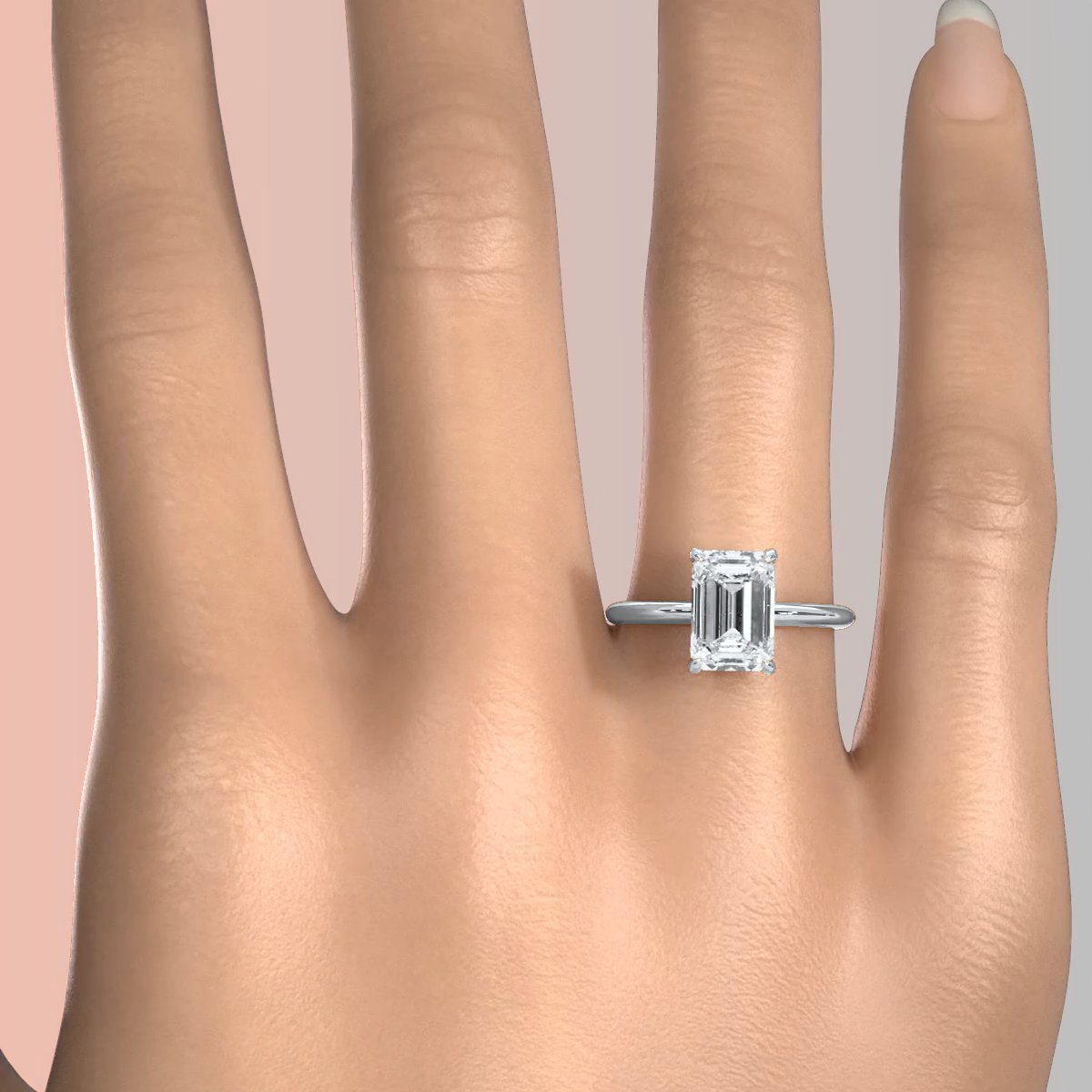 4g Knife Edge Solitaire Lab Grown Diamond Engagement Ring 2.5mm IGI Certified 3.00 Ctw.