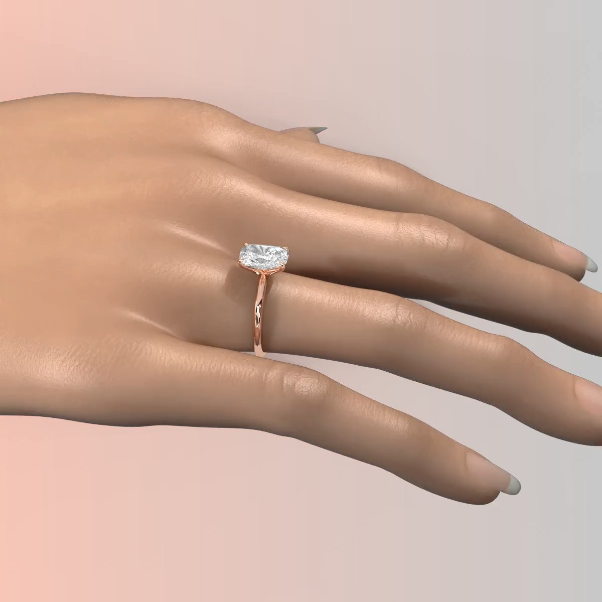 4g Knife Edge Solitaire Lab Grown Diamond Engagement Ring 2.5mm IGI Certified 3.00 Ctw.