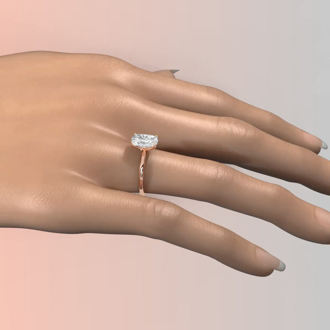 4g Knife Edge Solitaire Lab Grown Diamond Engagement Ring 2.5mm IGI Certified 3.00 Ctw.