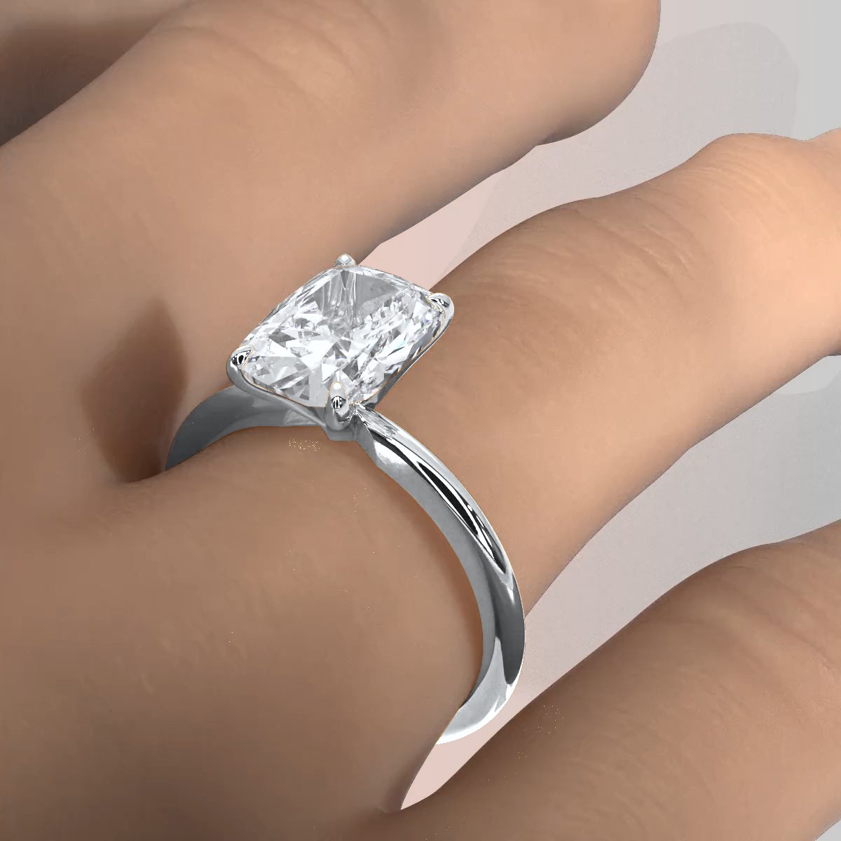 4g Knife Edge Solitaire Lab Grown Diamond Engagement Ring 2.5mm IGI Certified 3.00 Ctw.