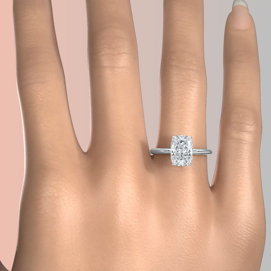 4g Knife Edge Solitaire Lab Grown Diamond Engagement Ring 2.5mm IGI Certified 3.00 Ctw.