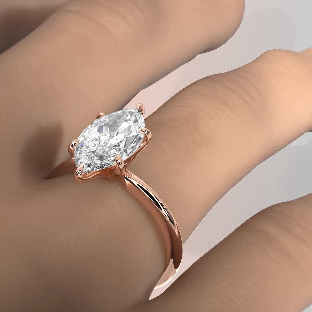 4g Knife Edge Solitaire Lab Grown Diamond Engagement Ring 2.5mm IGI Certified 3.00 Ctw.