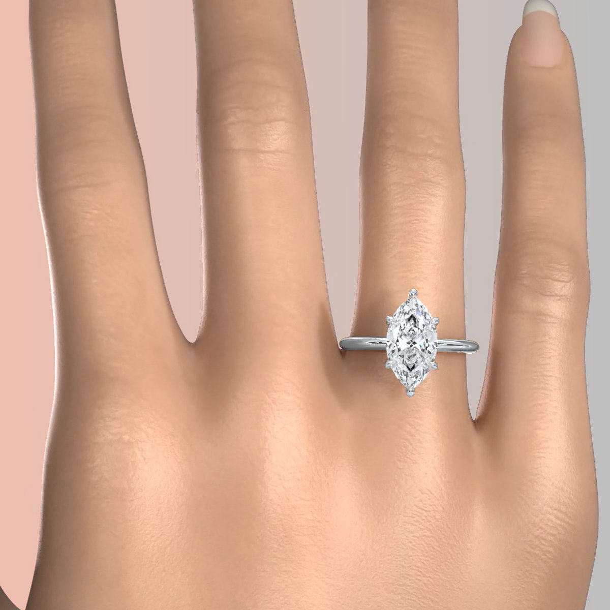 4g Knife Edge Solitaire Lab Grown Diamond Engagement Ring 2.5mm IGI Certified 3.00 Ctw.