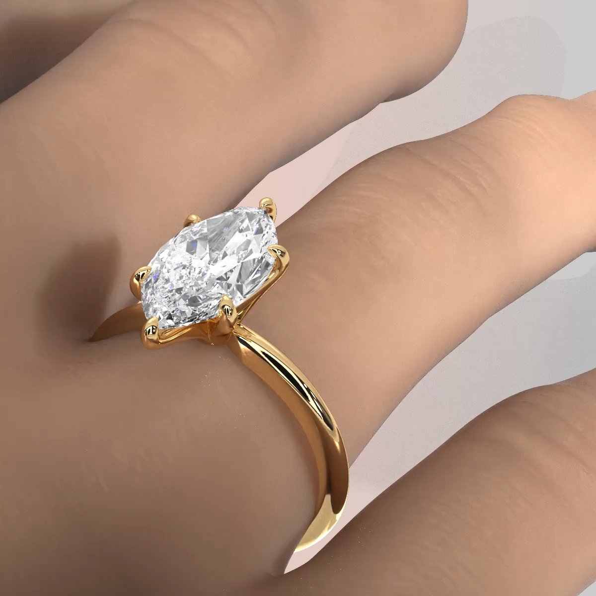 4g Knife Edge Solitaire Lab Grown Diamond Engagement Ring 2.5mm IGI Certified 3.00 Ctw.