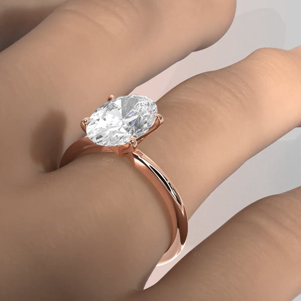 4g Knife Edge Solitaire Lab Grown Diamond Engagement Ring 2.5mm IGI Certified 3.00 Ctw.