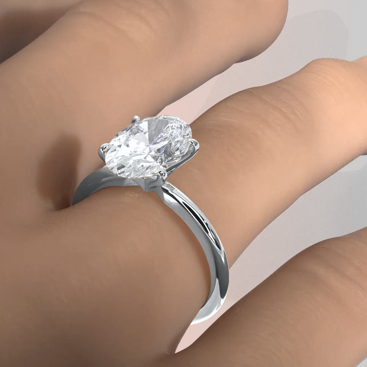 4g Knife Edge Solitaire Lab Grown Diamond Engagement Ring 2.5mm IGI Certified 3.00 Ctw.