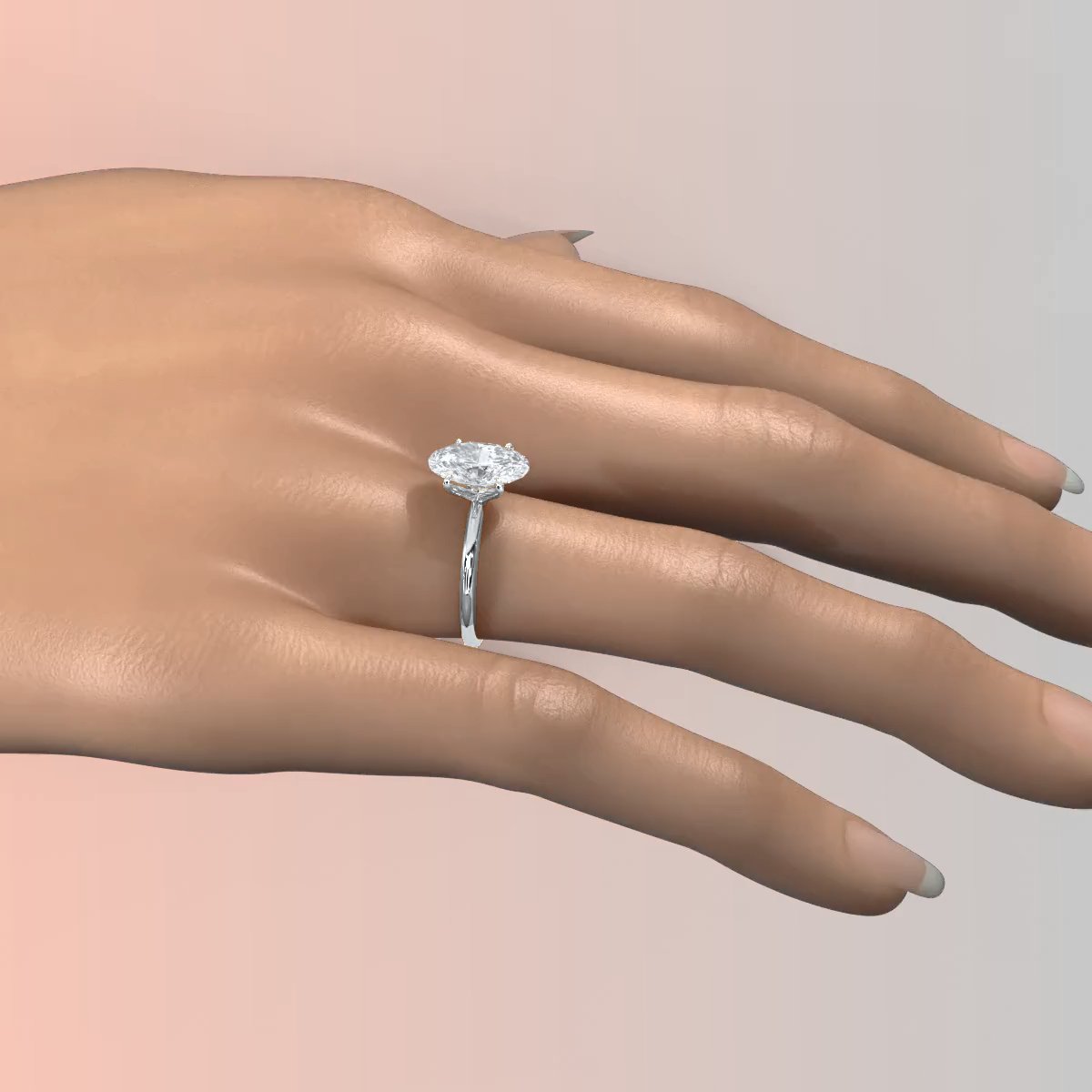 4g Knife Edge Solitaire Lab Grown Diamond Engagement Ring 2.5mm IGI Certified 3.00 Ctw.