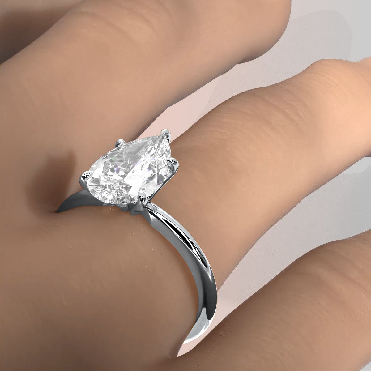 4g Knife Edge Solitaire Lab Grown Diamond Engagement Ring 2.5mm IGI Certified 3.00 Ctw.