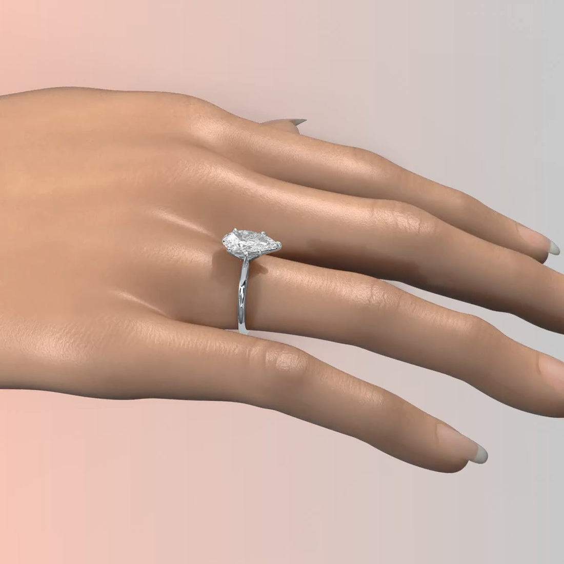 4g Knife Edge Solitaire Lab Grown Diamond Engagement Ring 2.5mm IGI Certified 3.00 Ctw.
