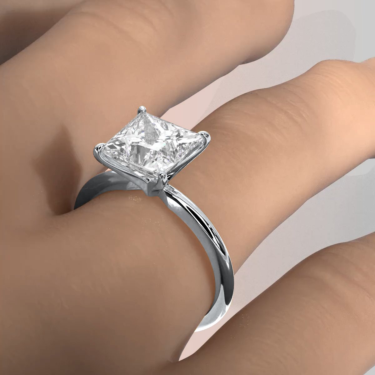 4g Knife Edge Solitaire Lab Grown Diamond Engagement Ring 2.5mm IGI Certified 3.00 Ctw.