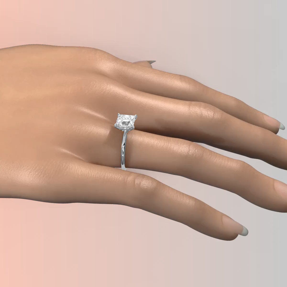 4g Knife Edge Solitaire Lab Grown Diamond Engagement Ring 2.5mm IGI Certified 3.00 Ctw.