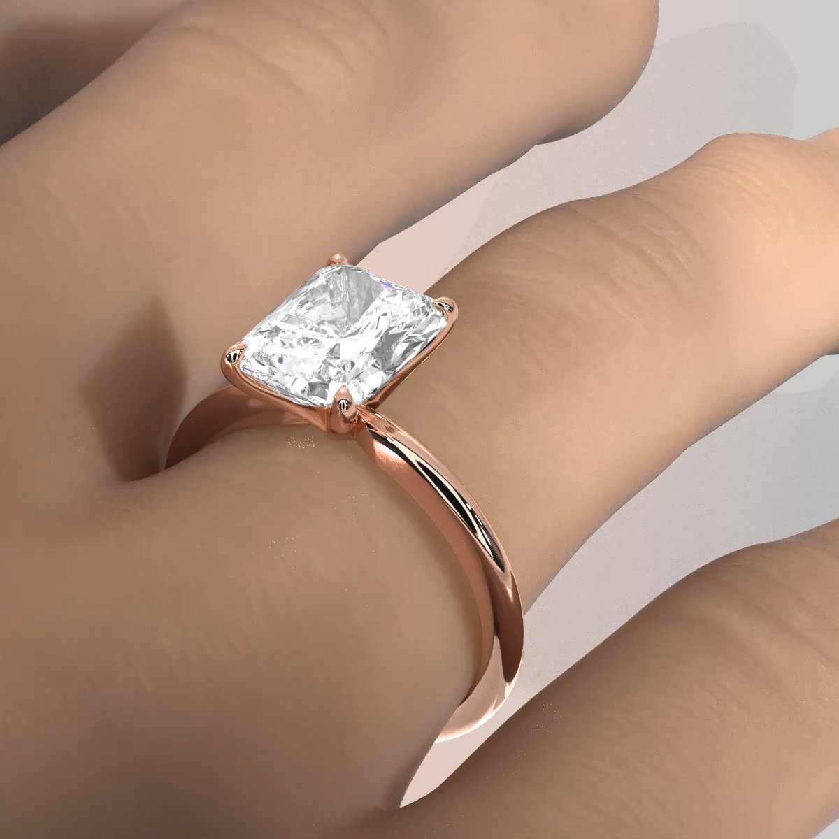 4g Knife Edge Solitaire Lab Grown Diamond Engagement Ring 2.5mm IGI Certified 3.00 Ctw.