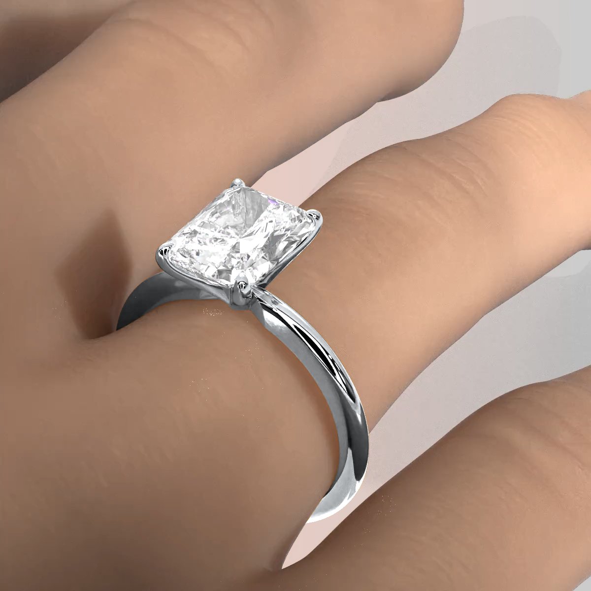 4g Knife Edge Solitaire Lab Grown Diamond Engagement Ring 2.5mm IGI Certified 3.00 Ctw.