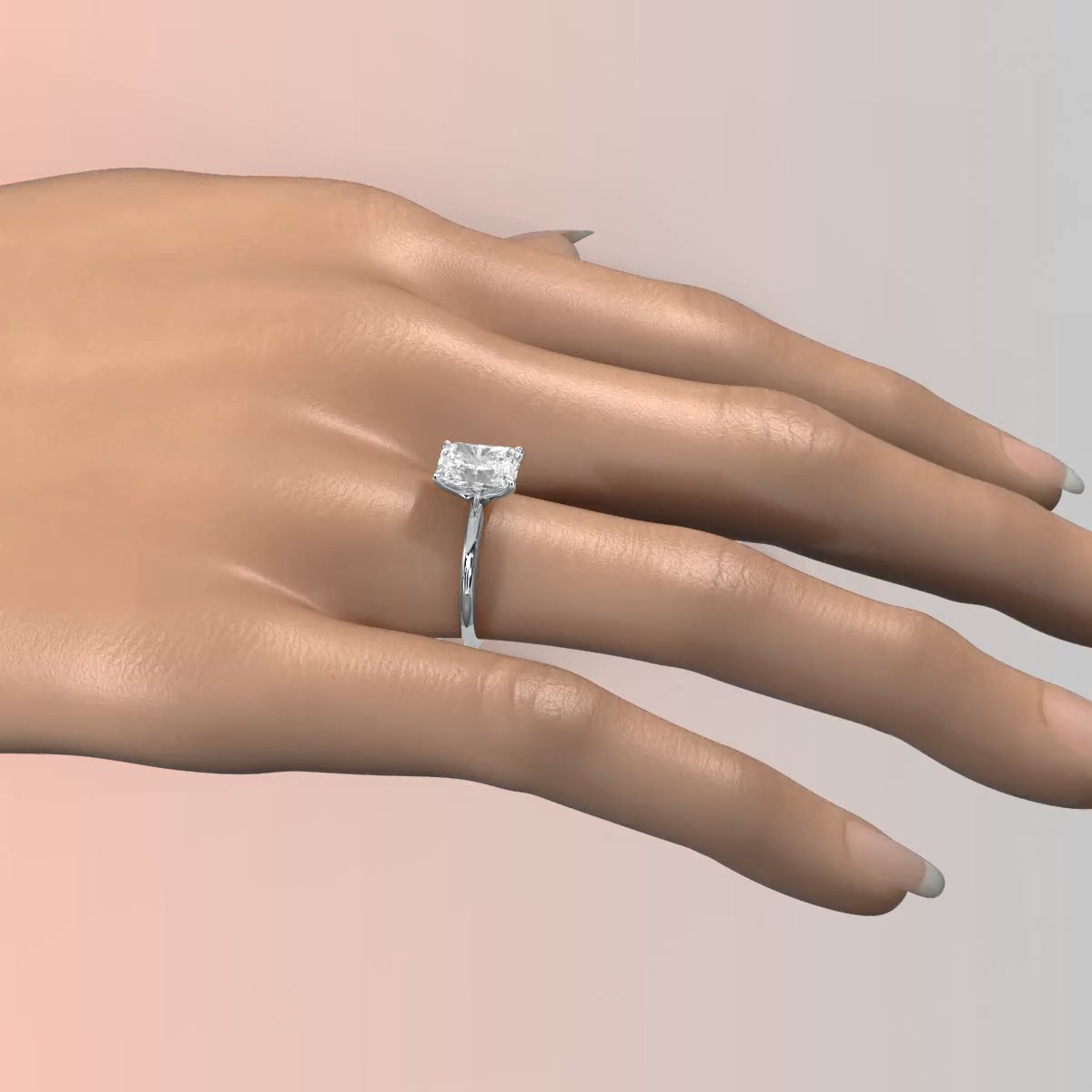 4g Knife Edge Solitaire Lab Grown Diamond Engagement Ring 2.5mm IGI Certified 3.00 Ctw.