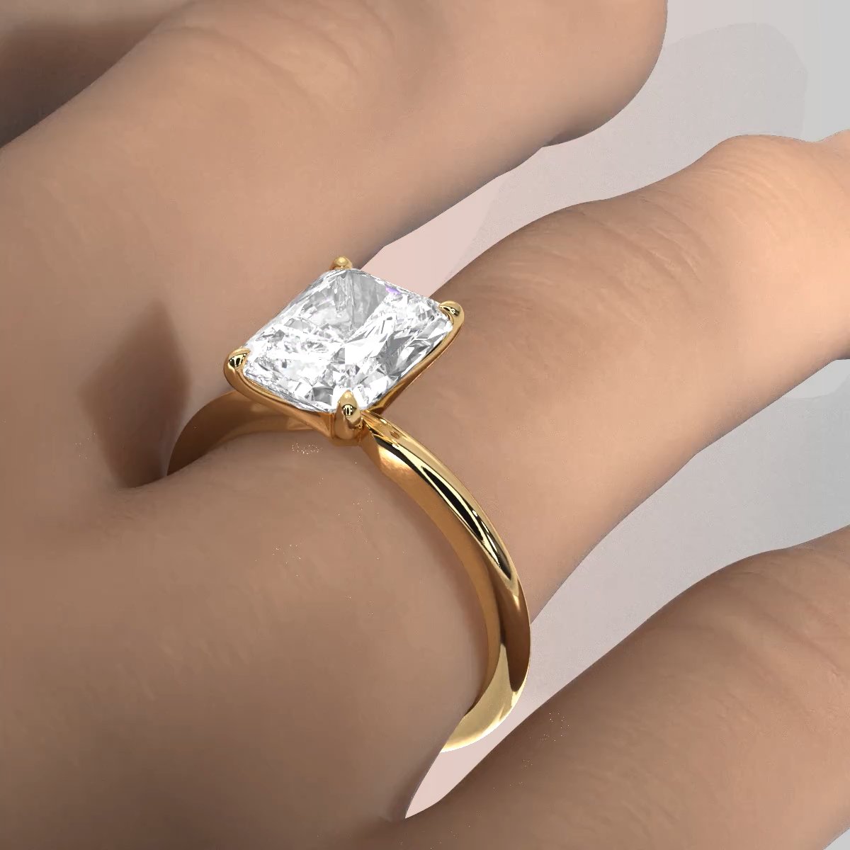 4g Knife Edge Solitaire Lab Grown Diamond Engagement Ring 2.5mm IGI Certified 3.00 Ctw.