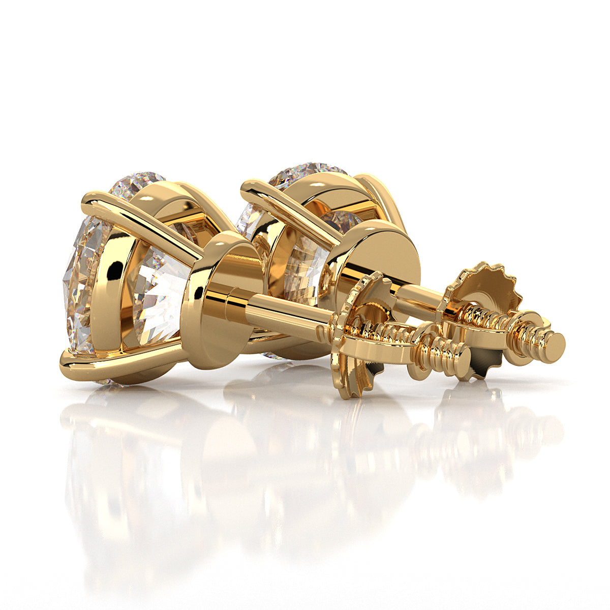 Elegant Round Lab Grown Diamond Stud Earrings | IGI Certified Brilliance & Timeless Sparkle