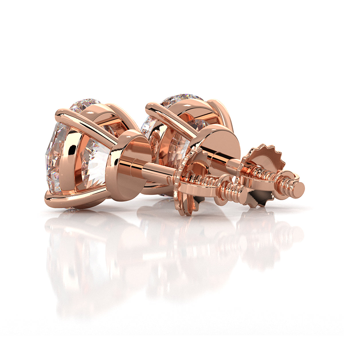 Elegant Round Lab Grown Diamond Stud Earrings | IGI Certified Brilliance & Timeless Sparkle