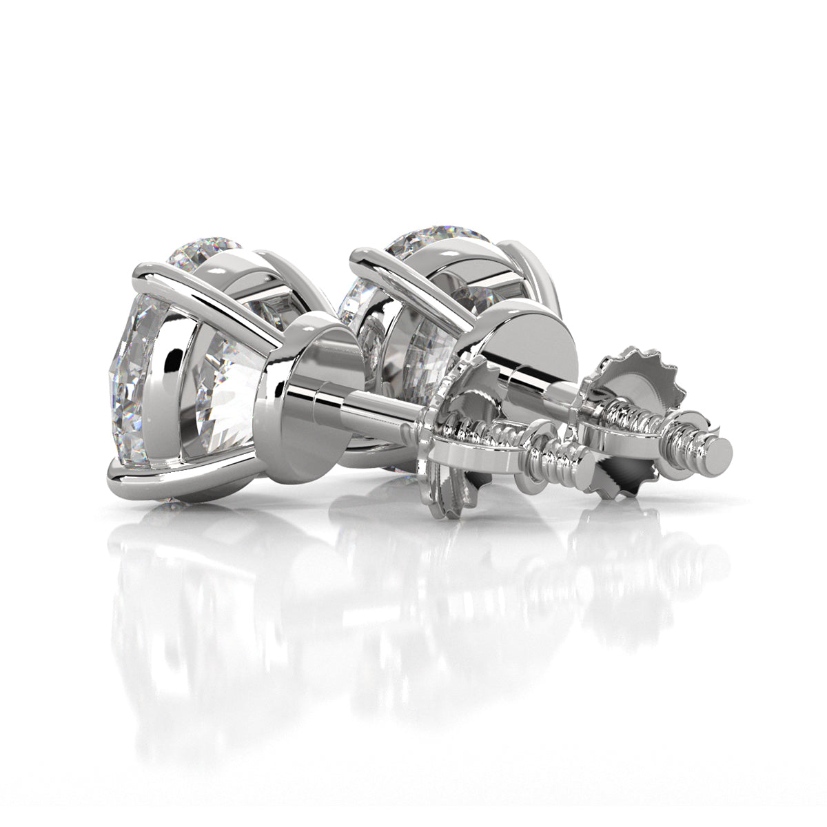 Elegant Round Lab Grown Diamond Stud Earrings | IGI Certified Brilliance & Timeless Sparkle