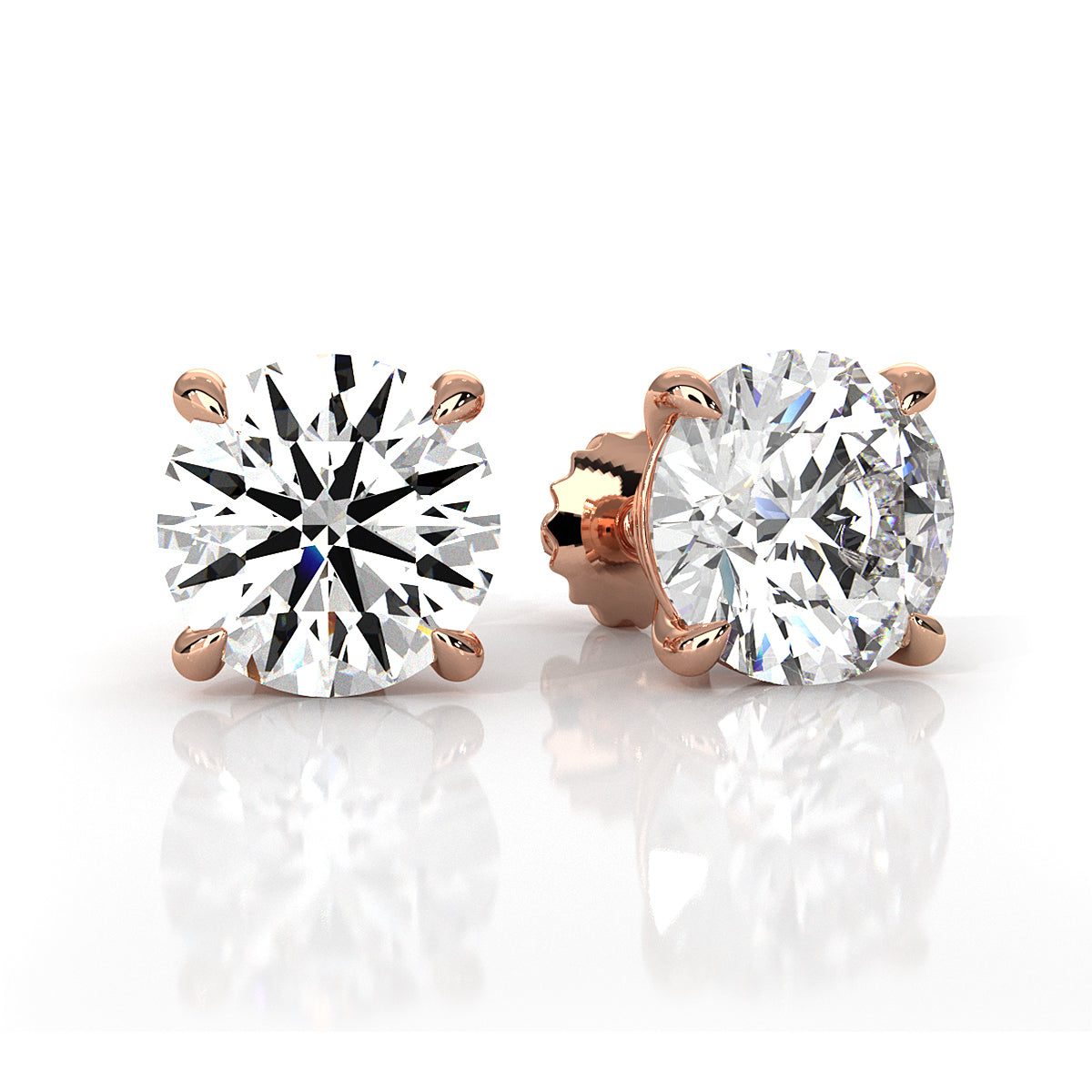 Elegant Round Lab Grown Diamond Stud Earrings | IGI Certified Brilliance & Timeless Sparkle