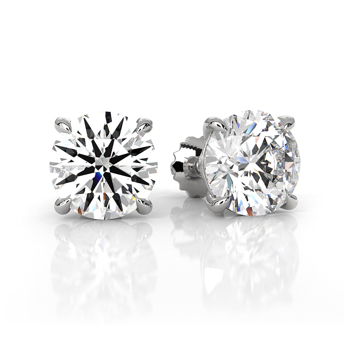 Elegant Round Lab Grown Diamond Stud Earrings | IGI Certified Brilliance & Timeless Sparkle
