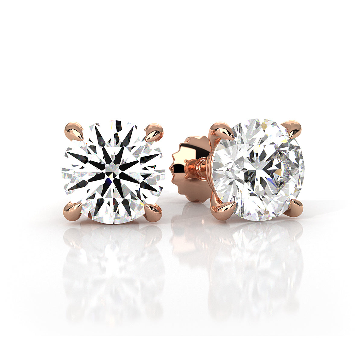 Elegant Round Lab Grown Diamond Stud Earrings | IGI Certified Brilliance & Timeless Sparkle