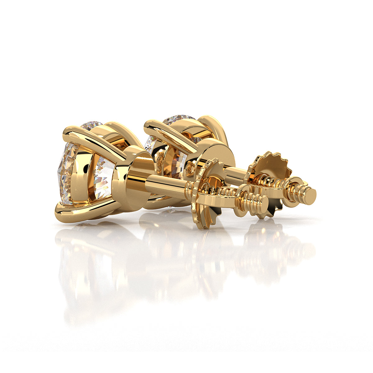 Elegant Round Lab Grown Diamond Stud Earrings | IGI Certified Brilliance & Timeless Sparkle