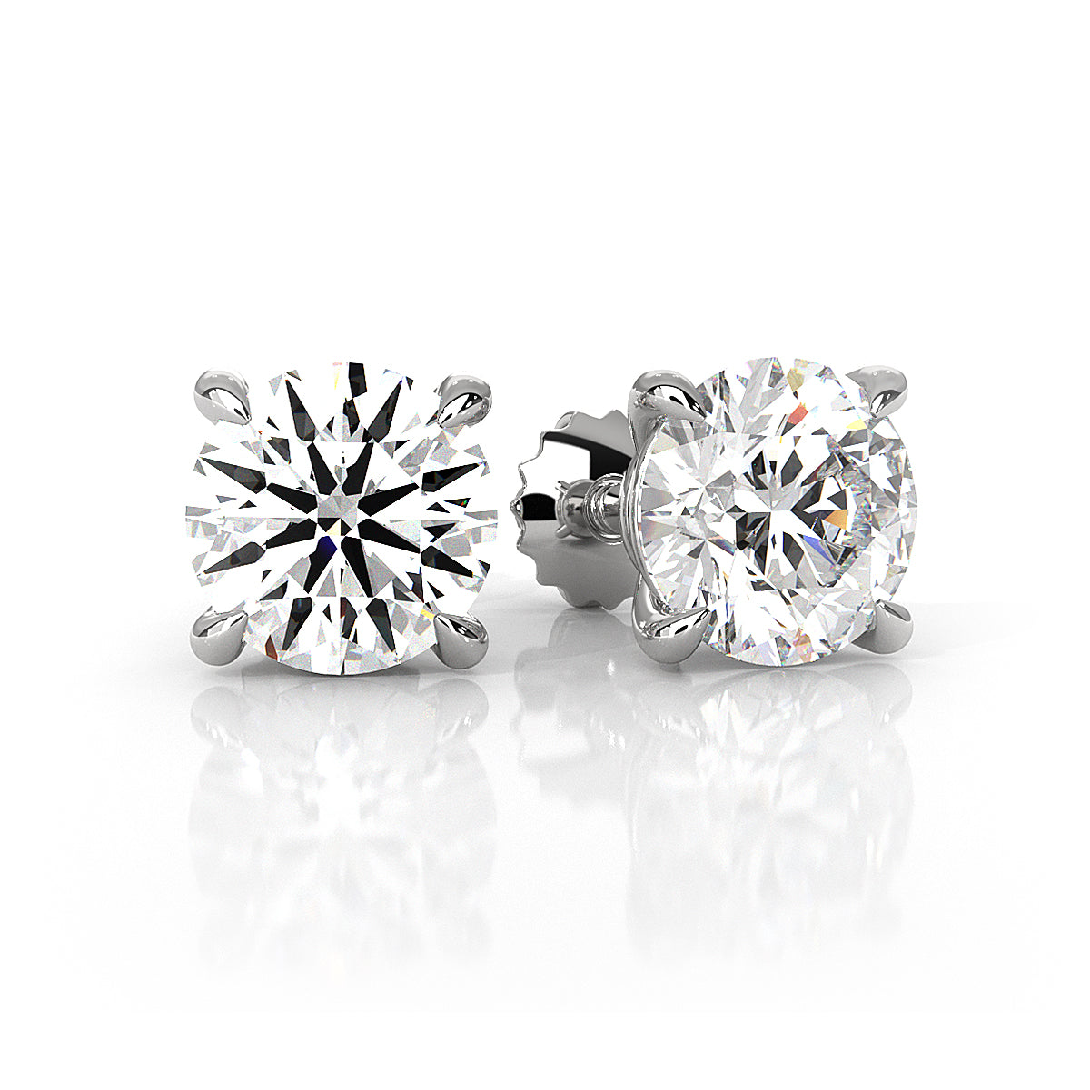 Elegant Round Lab Grown Diamond Stud Earrings | IGI Certified Brilliance & Timeless Sparkle