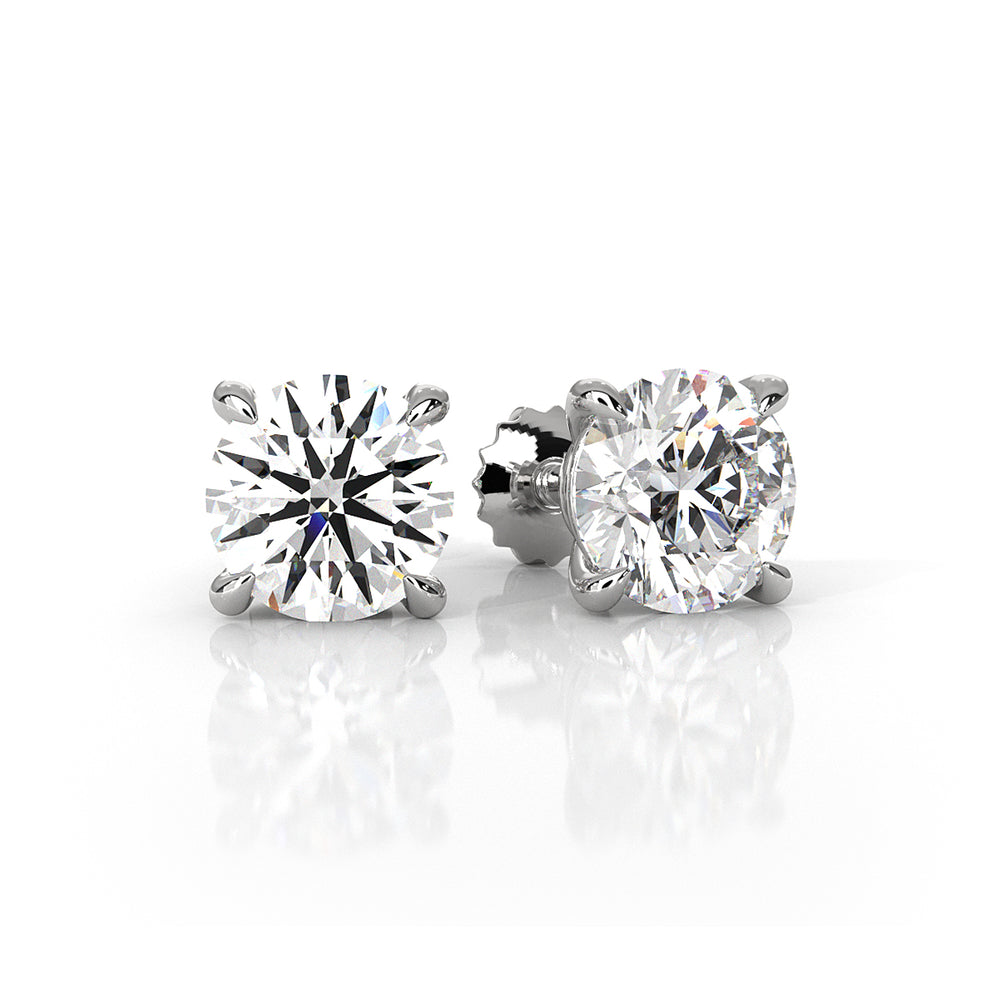 Elegant Round Lab Grown Diamond Stud Earrings | IGI Certified Brilliance & Timeless Sparkle
