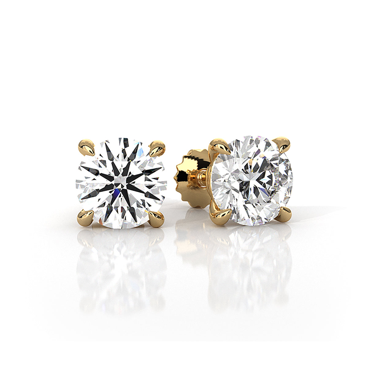 Elegant Round Lab Grown Diamond Stud Earrings | IGI Certified Brilliance & Timeless Sparkle