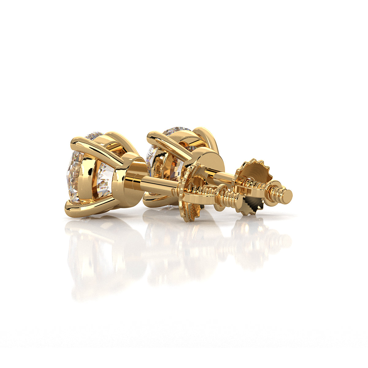 Elegant Round Lab Grown Diamond Stud Earrings | IGI Certified Brilliance & Timeless Sparkle