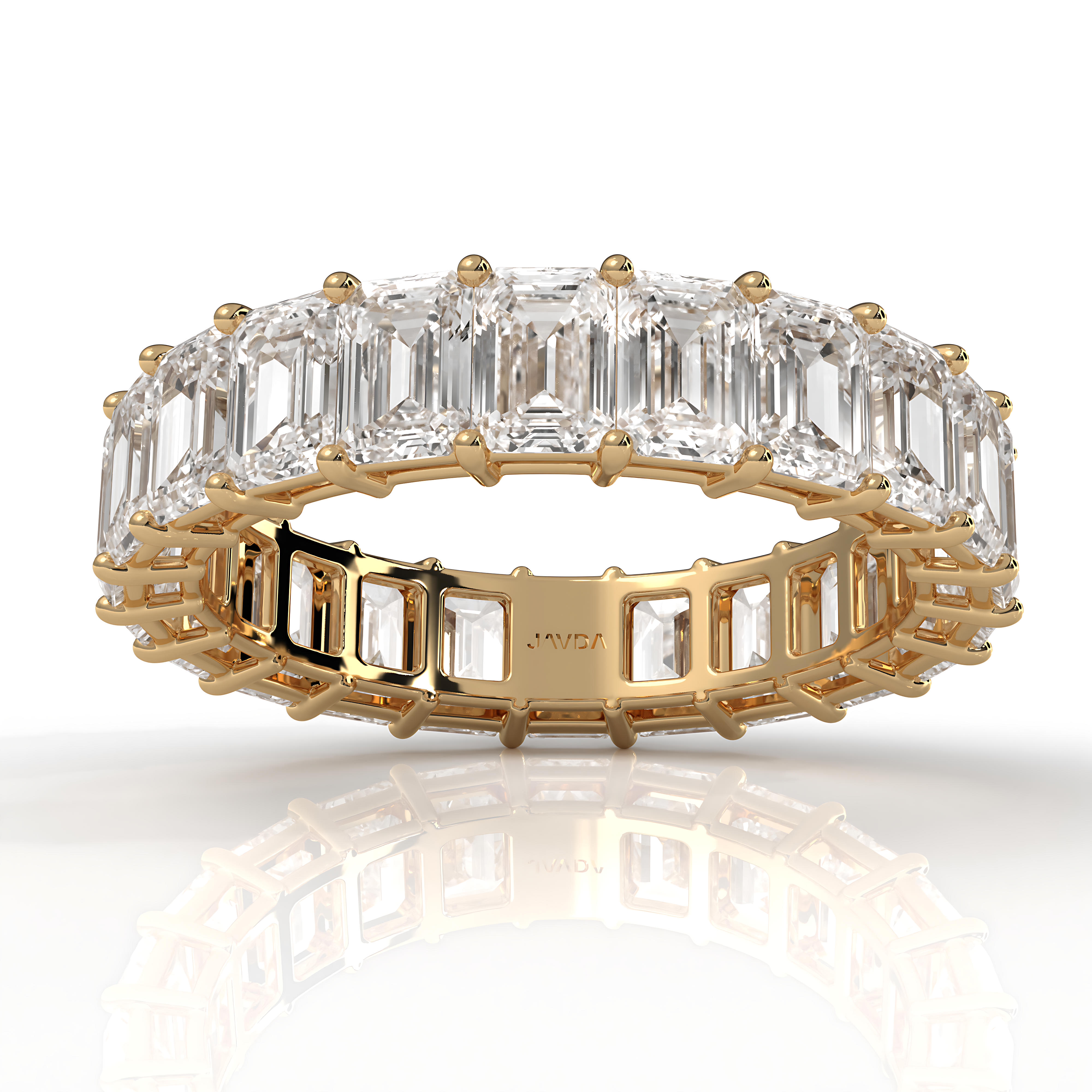 Shared Prong Emerald Cut Lab Diamond Eternity Wedding Band 4.2 mm 5.25ctw.