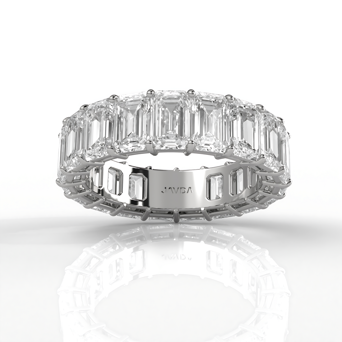 Emerald Lab Diamond Women's Shared Prong Wedding Band 5.5x3.5 mm 8.65ctw.