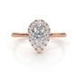 Pear Diamond Engagement U Cut Prong Setting Ring 0.50 Ctw.