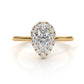 Pear Diamond Engagement U Cut Prong Setting Ring 0.50 Ctw.