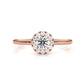 French U Cut Prong Halo Round Diamond Engagement Ring 0.32 Ctw.