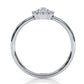 French U Cut Prong Halo Round Diamond Engagement Ring 0.32 Ctw.