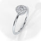 French U Cut Prong Halo Round Diamond Engagement Ring 0.32 Ctw.