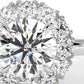 French U Cut Prong Halo Round Diamond Engagement Ring 0.32 Ctw.
