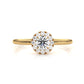 French U Cut Prong Halo Round Diamond Engagement Ring 0.32 Ctw.